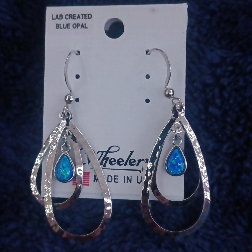 Blue opal earrings